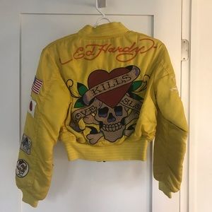 Ed Hardy Vintage Reversible Cropped Bomber
